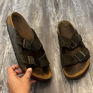 Birkenstock Dark Brown Suede Sandals